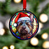 Cairn Terrier in Santa Hat Suncatcher Decoration